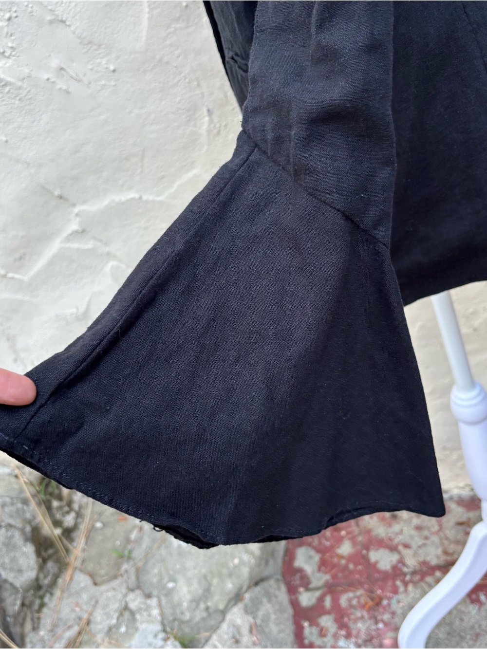 Free People Classic Black Women's Linen Blazer Jacket - Picture 2 of 9